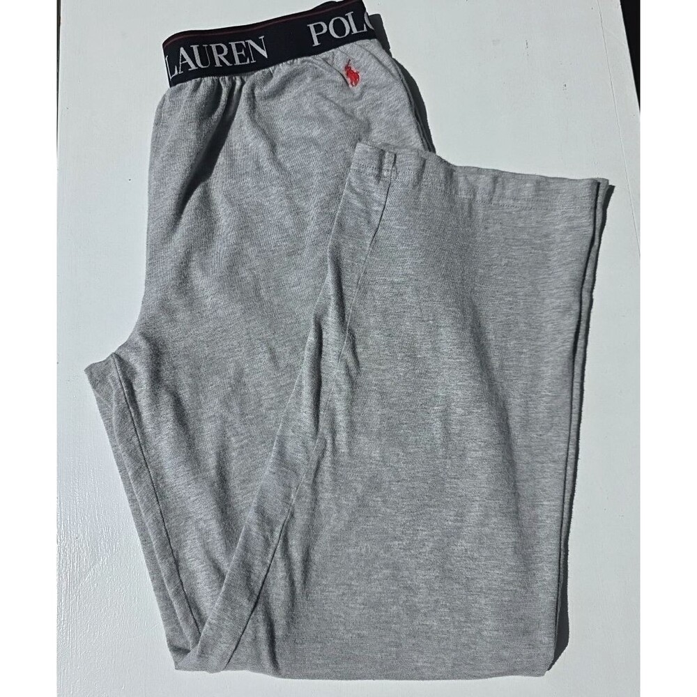 Polo by Ralph Lauren Men’s Gray Lounge Pants w/ Blk Waistband and Red Pony Logo